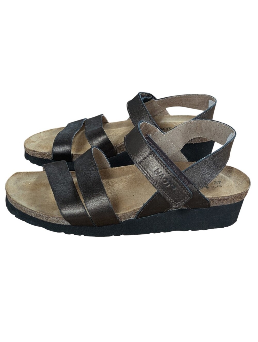 Naot Kayla Wedge Sandal Brown Metallic Leather Size 37 - Picture 13 of 13